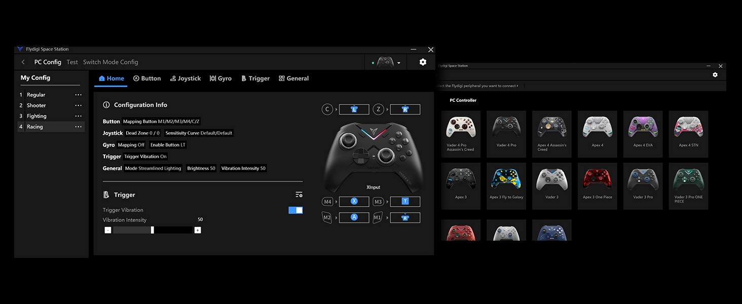 Беспроводной геймпад Flydigi Vader 4 Pro с регулируемыми стиками и FlySync
